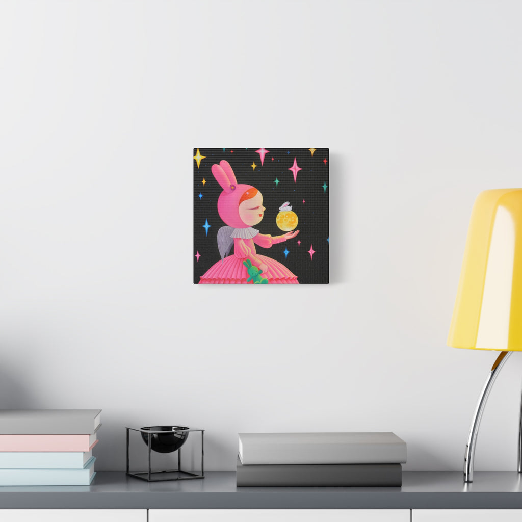 Little Girl with the moon- Chinese Contemporary artist - Canvas Print - Artwork for kids