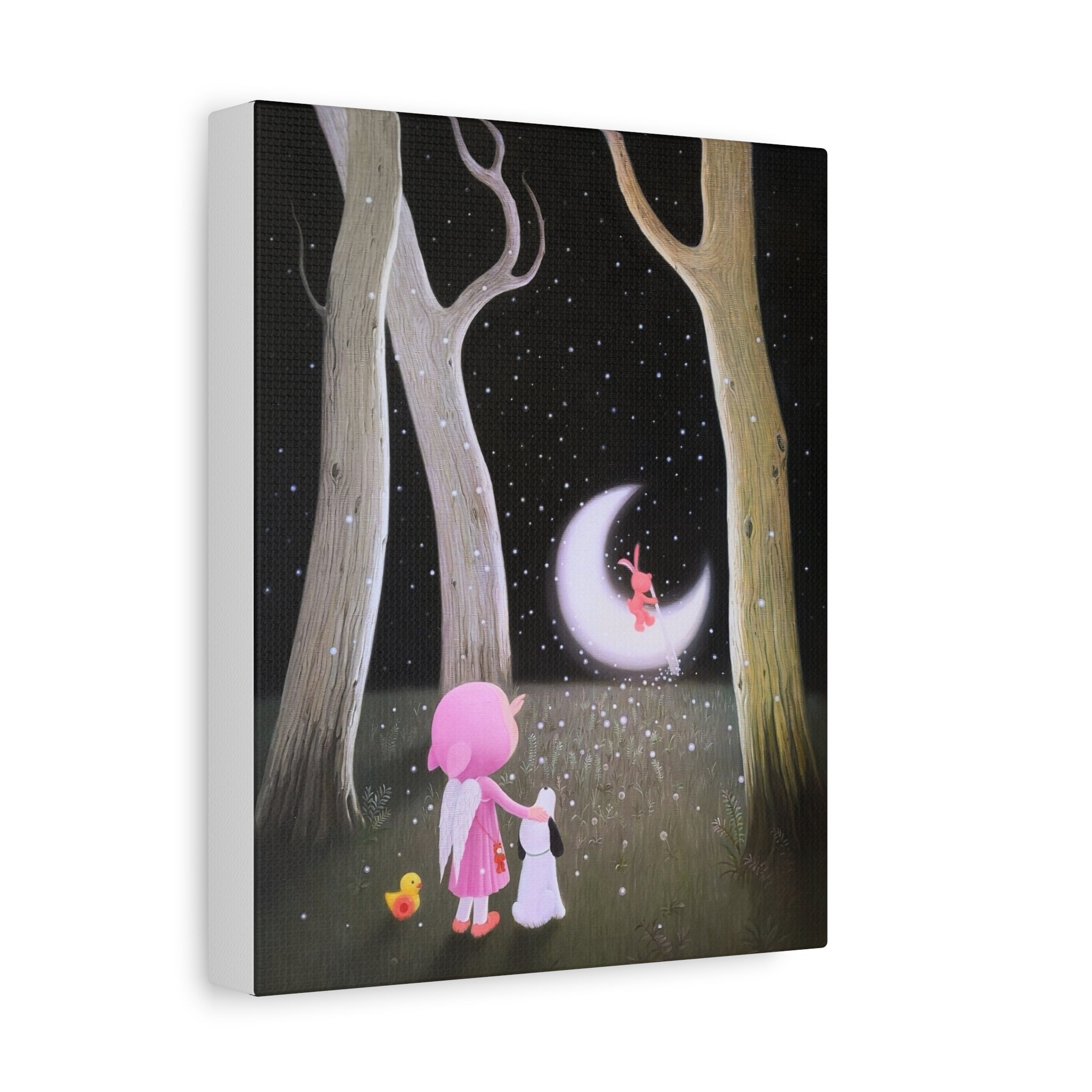 Little Girl with the Moon - Chinese Contemporary artist - Canvas