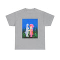 T-Shirt with Little Girl & Bunny , Tropical Art Tee for Nature Lovers, Gift for Adventurers, Casual Everyday Wear, Summer Style