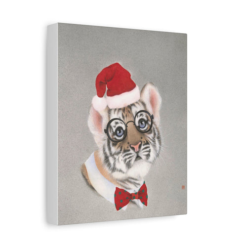Christmas tiger -  Chinese  Contemporary watercolor painting - Canvas Print