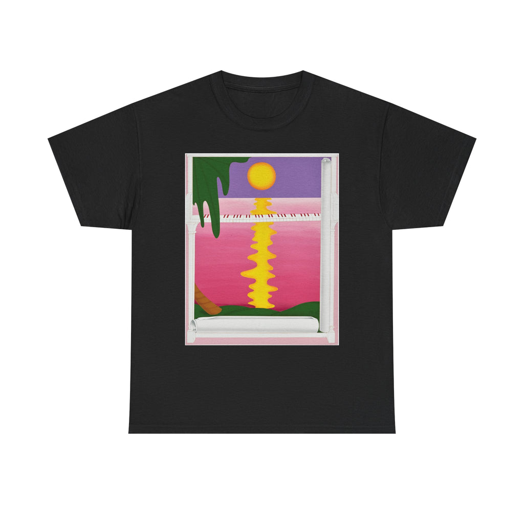 T-Shirt with Piano , Tropical Art Tee for Piano Lovers, Gift for Adventurers, Casual Everyday Wear, Summer Style