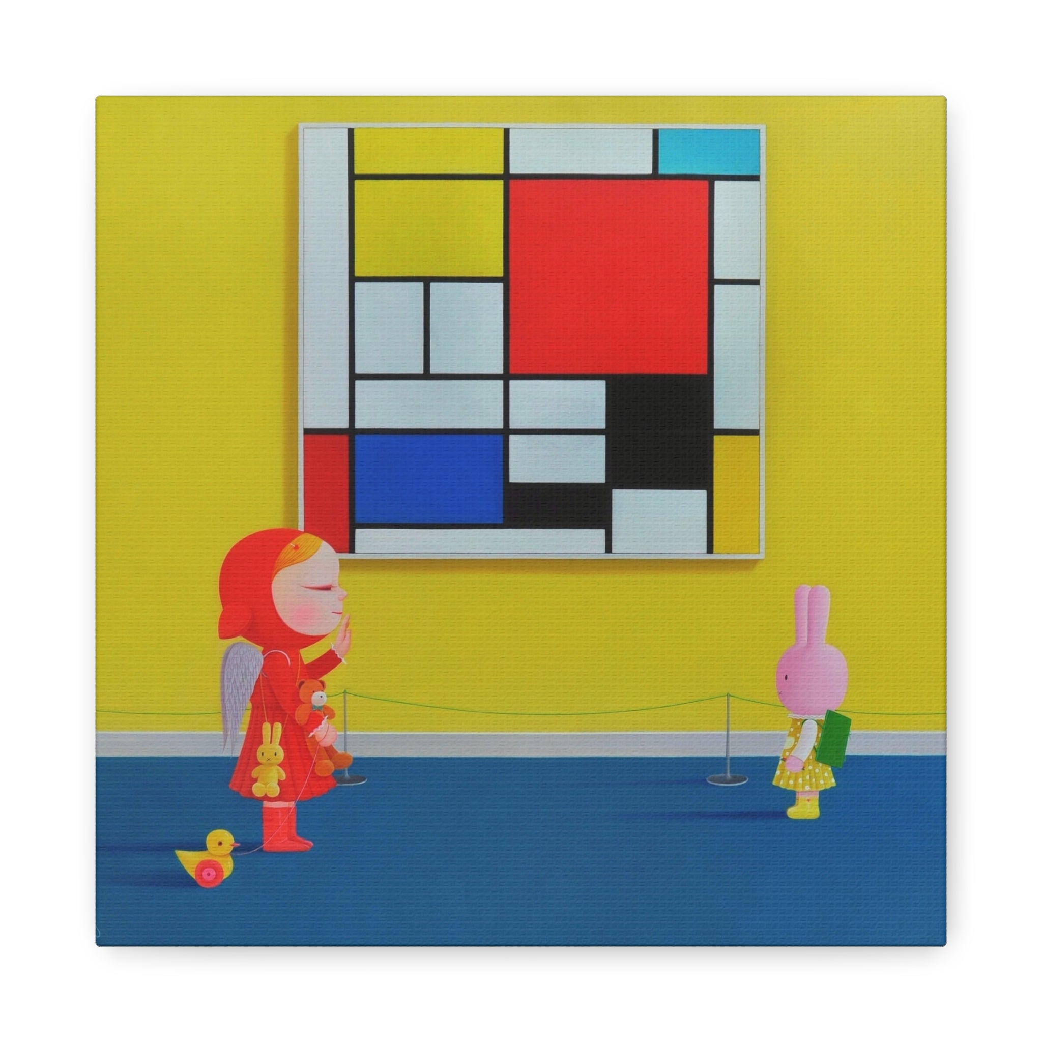 Little Girl with Mondrian - Chinese Contemporary artist - Canvas Print - Artwork for kids