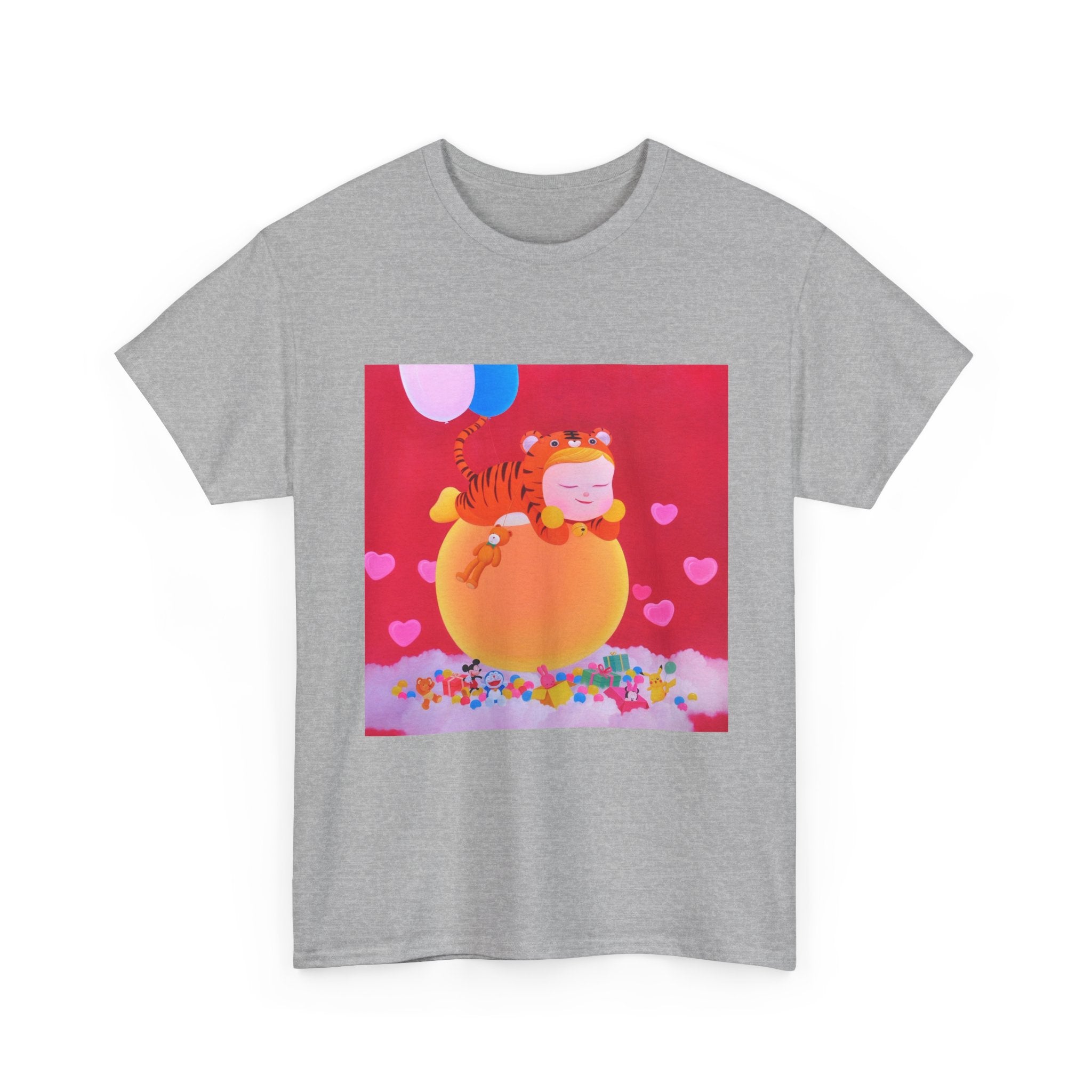 T-Shirt with Little Girl with her teddy, Tropical Art Tee for Nature Lovers, Gift for Adventurers, Casual Everyday Wear, Summer Style