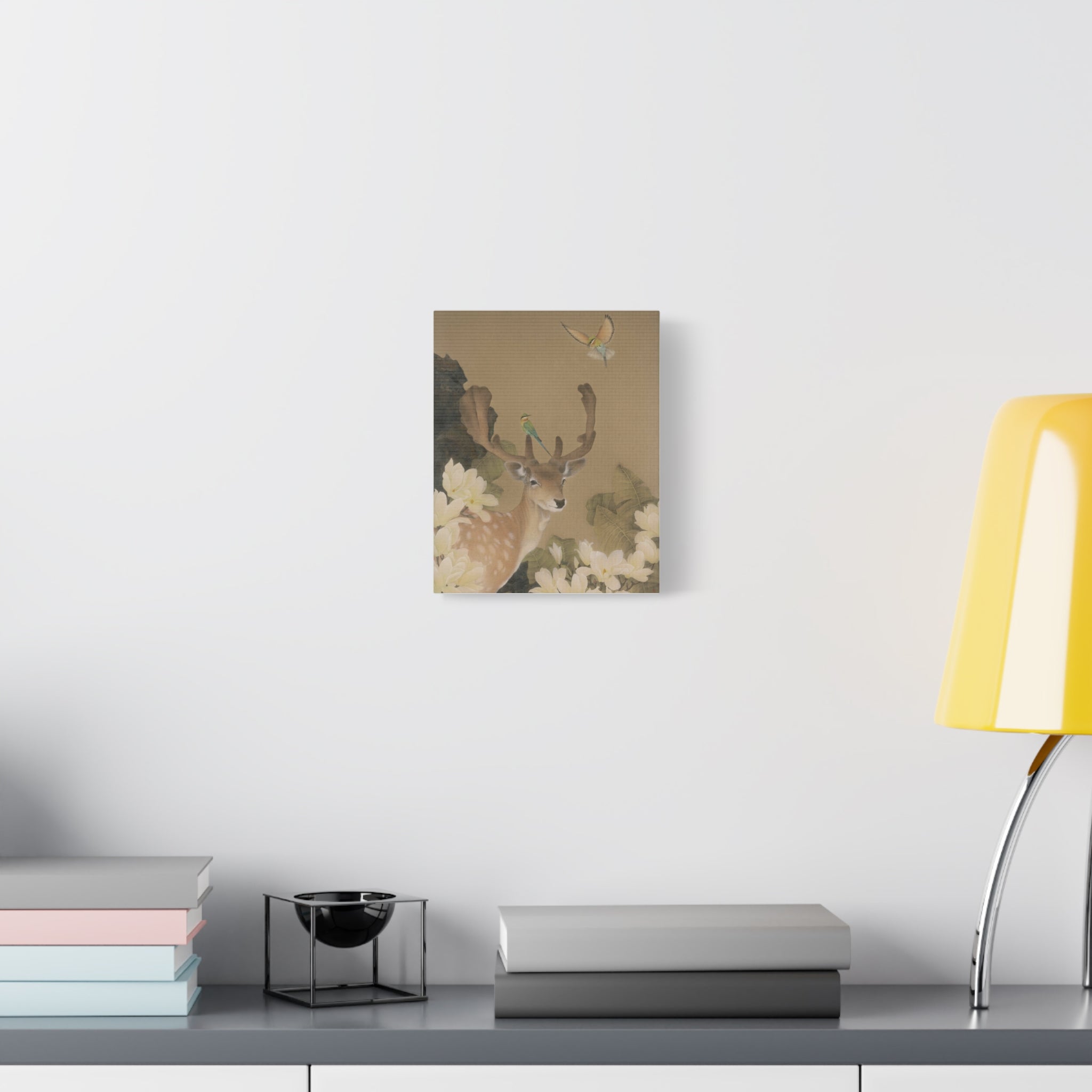 Deer and Eagle -  Chinese  Contemporary watercolor painting - Canvas Print - Gift for year of Horse