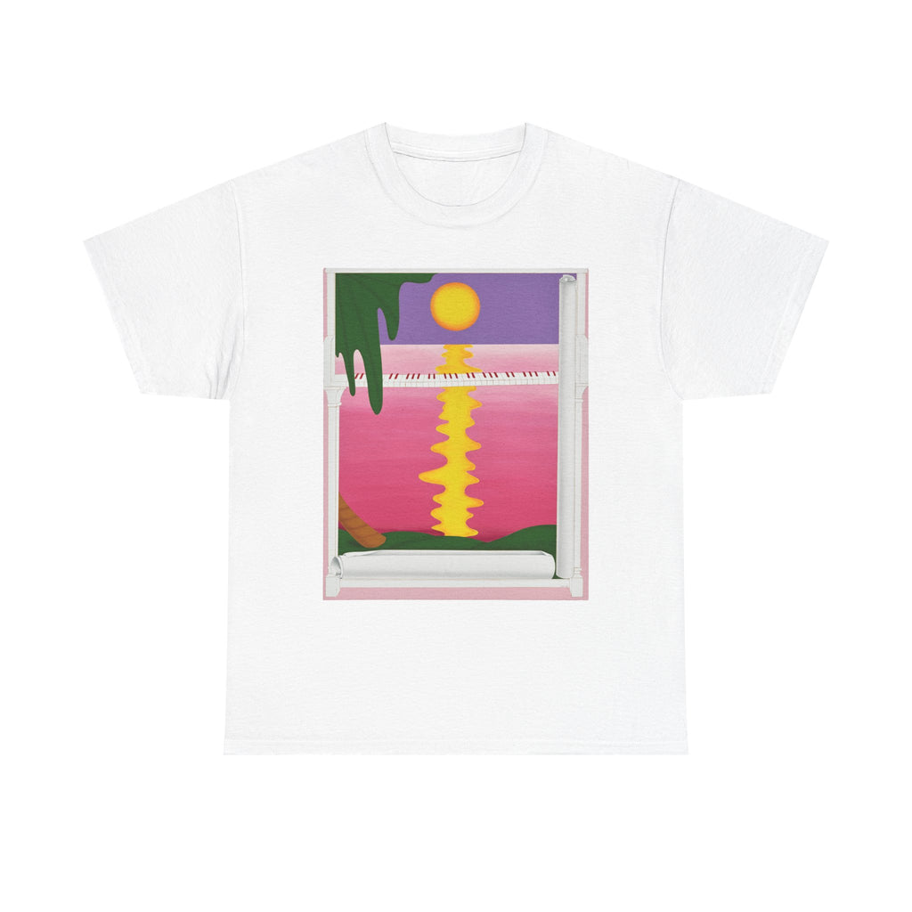 T-Shirt with Piano , Tropical Art Tee for Piano Lovers, Gift for Adventurers, Casual Everyday Wear, Summer Style