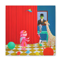 Little Girl with Magritte - Chinese Contemporary artist - Canvas Print - Artwork for kids