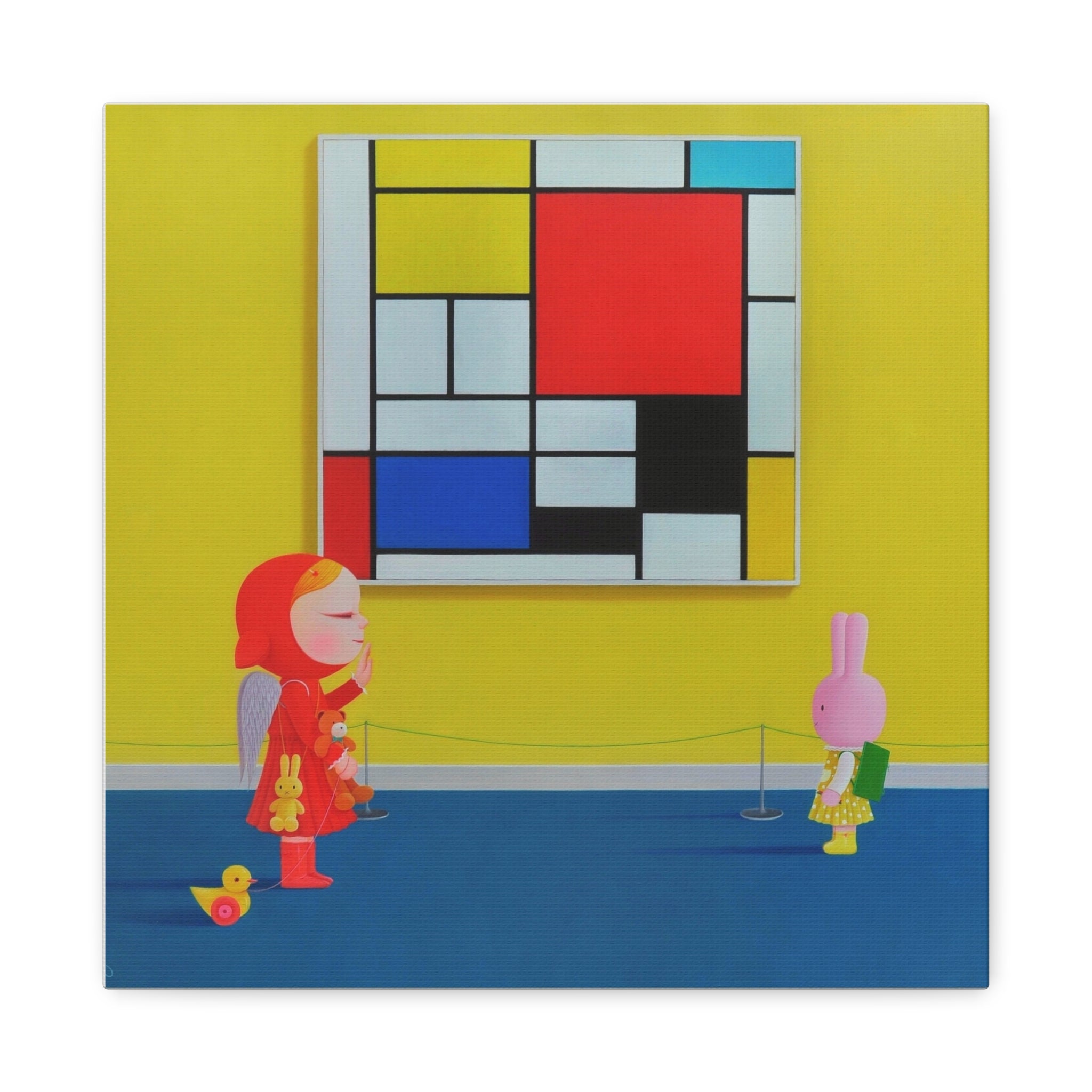 Little Girl with Mondrian - Chinese Contemporary artist - Canvas Print - Artwork for kids