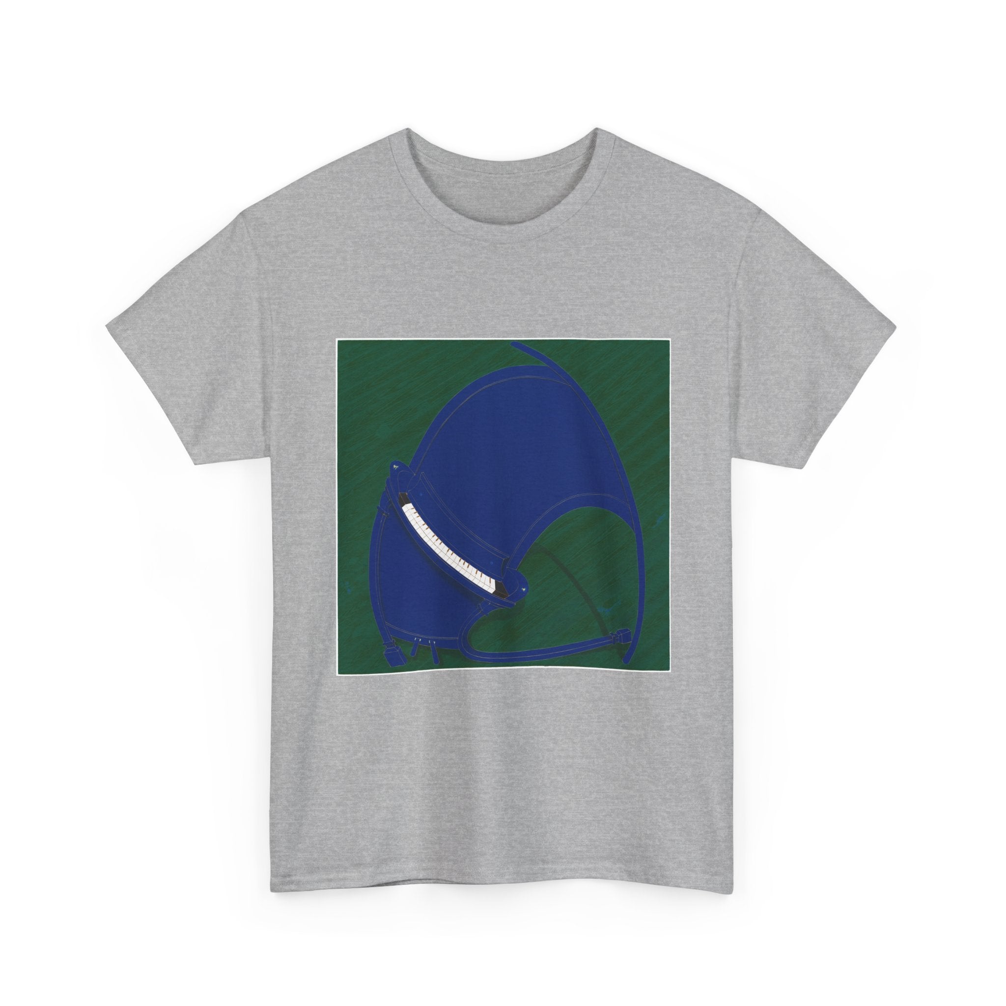 T-Shirt with Piano , Tropical Art Tee for Piano Lovers, Gift for Adventurers, Casual Everyday Wear, Summer Style