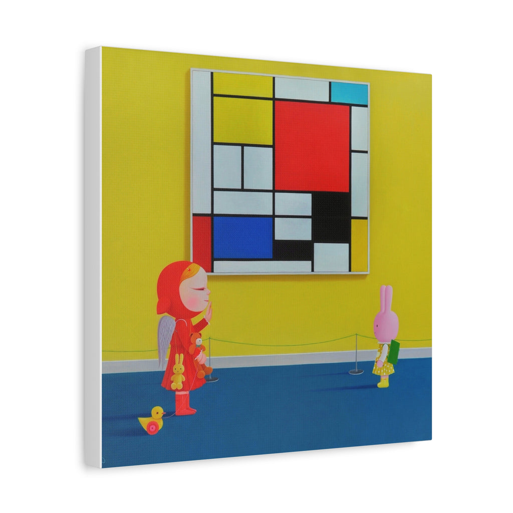 Little Girl with Mondrian - Chinese Contemporary artist - Canvas Print - Artwork for kids