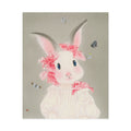 Rabbit with flowers Art Poster, Cute Animal Decor, Christmas Wall Art, Kids Room Decoration, Gift for Animal Lovers