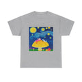 T-Shirt with Little Girl with The Starry Night, Tropical Art Tee for Nature Lovers, Gift for Adventurers, Casual Everyday Wear, Summer Style