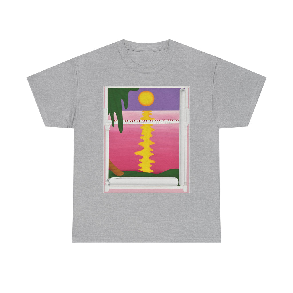 T-Shirt with Piano , Tropical Art Tee for Piano Lovers, Gift for Adventurers, Casual Everyday Wear, Summer Style