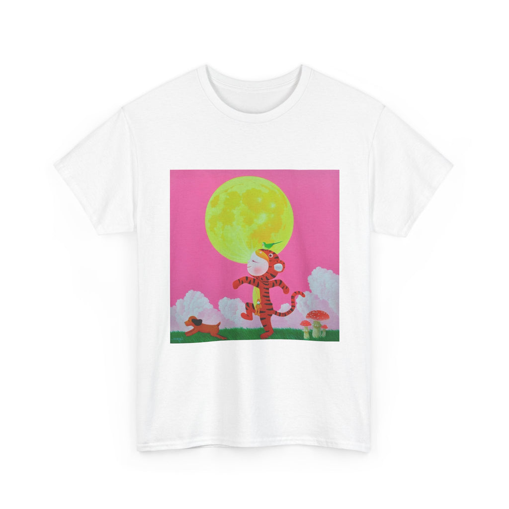 T-Shirt with Walking under the moonlight, Tropical Art Tee for Nature Lovers, Gift for Adventurers, Casual Everyday Wear, Summer Style