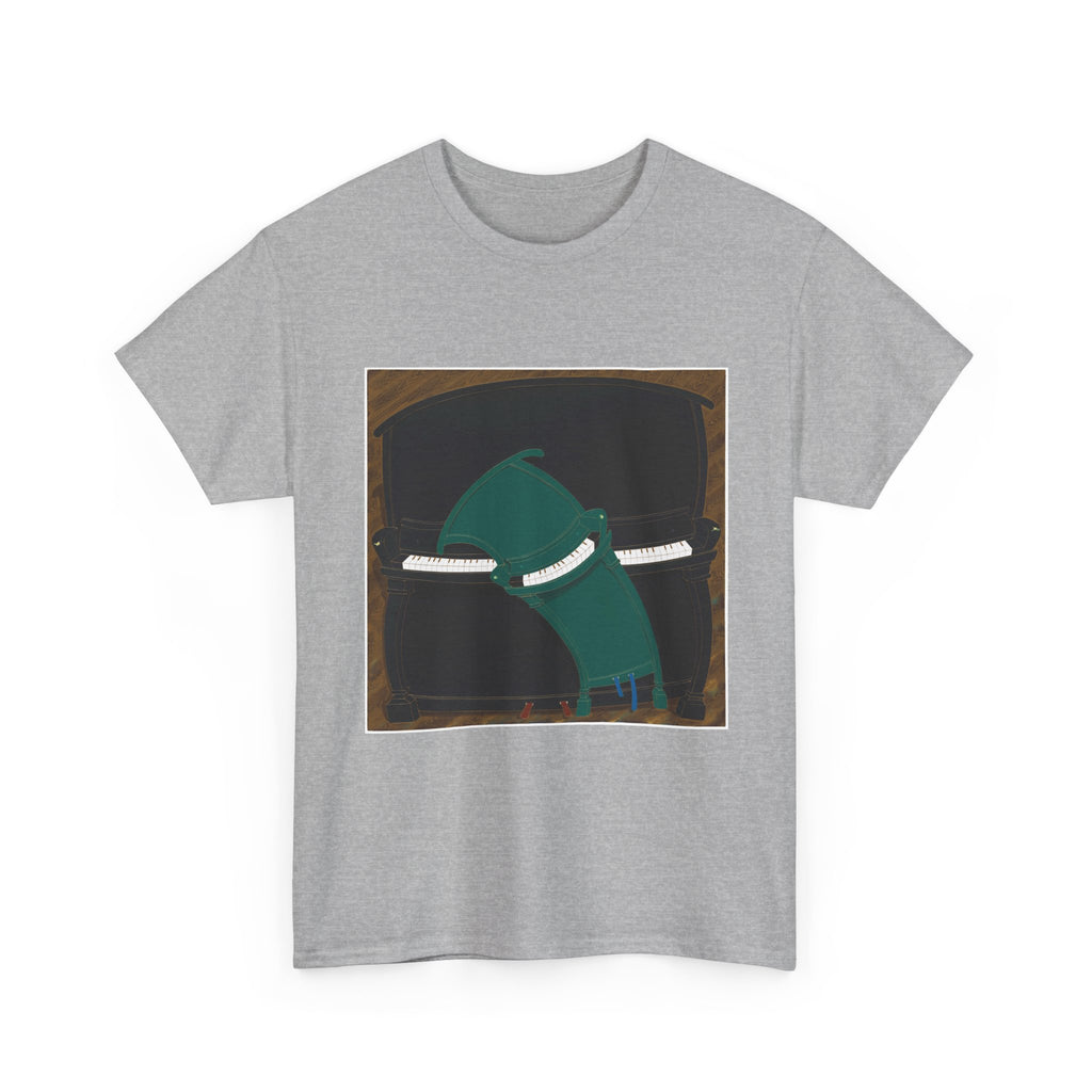 T-Shirt with Piano , Tropical Art Tee for Piano Lovers, Gift for Adventurers, Casual Everyday Wear, Summer Style