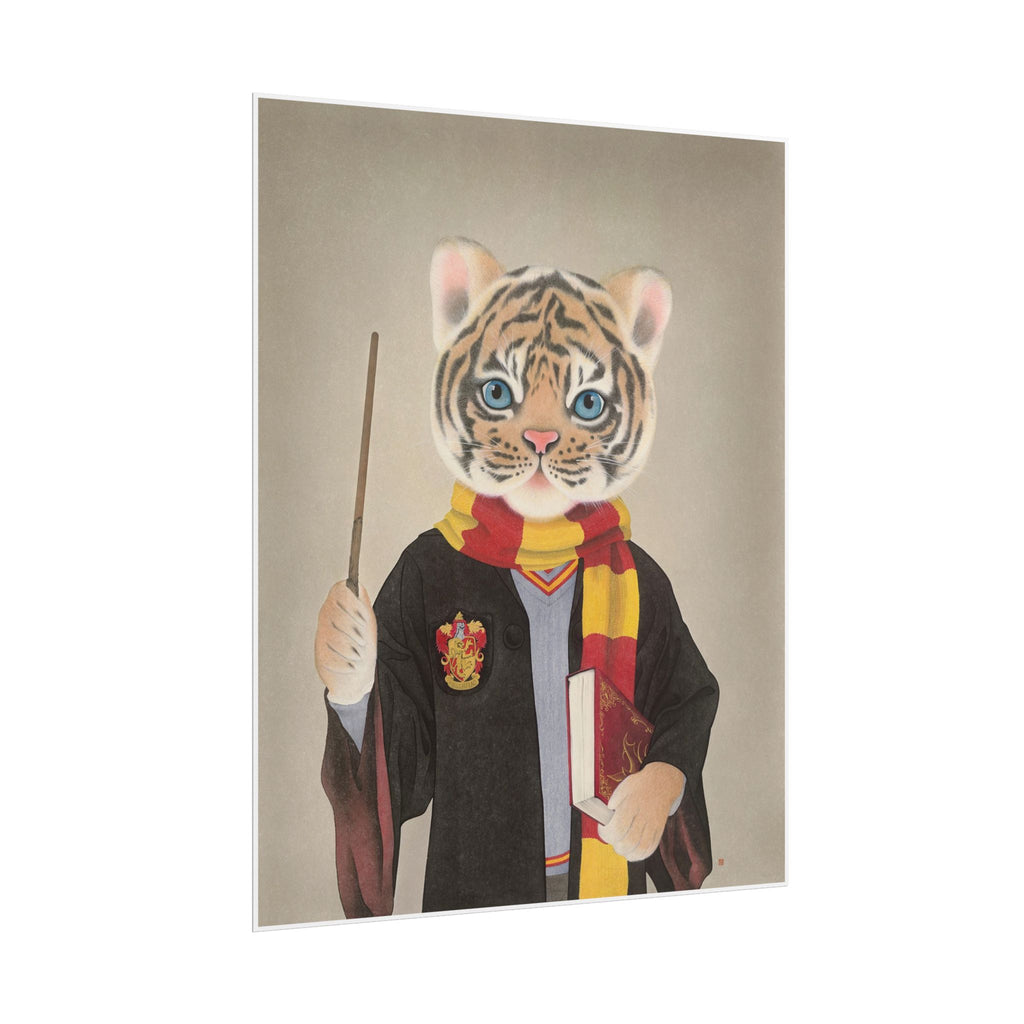 Magic tiger Art Poster, Cute Animal Decor, Christmas Wall Art, Kids Room Decoration, Gift for Animal Lovers