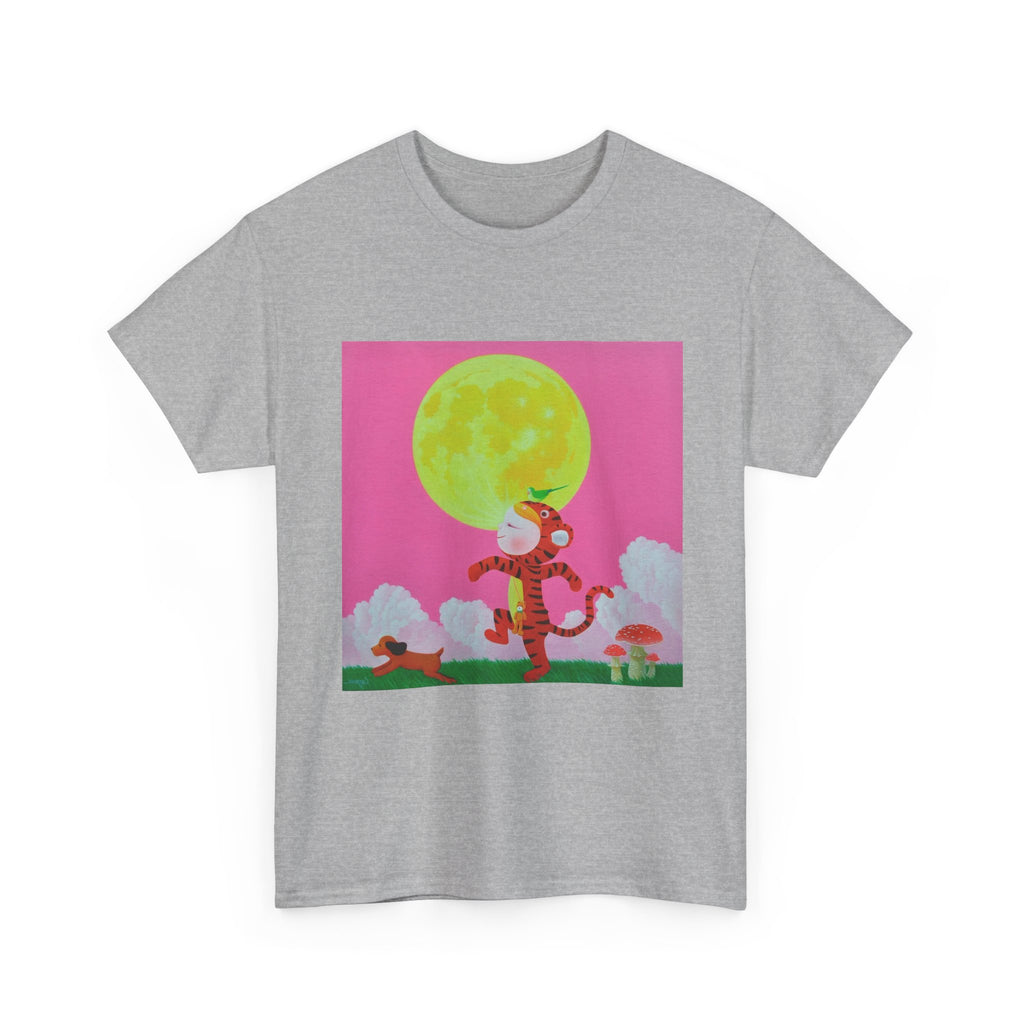 T-Shirt with Walking under the moonlight, Tropical Art Tee for Nature Lovers, Gift for Adventurers, Casual Everyday Wear, Summer Style