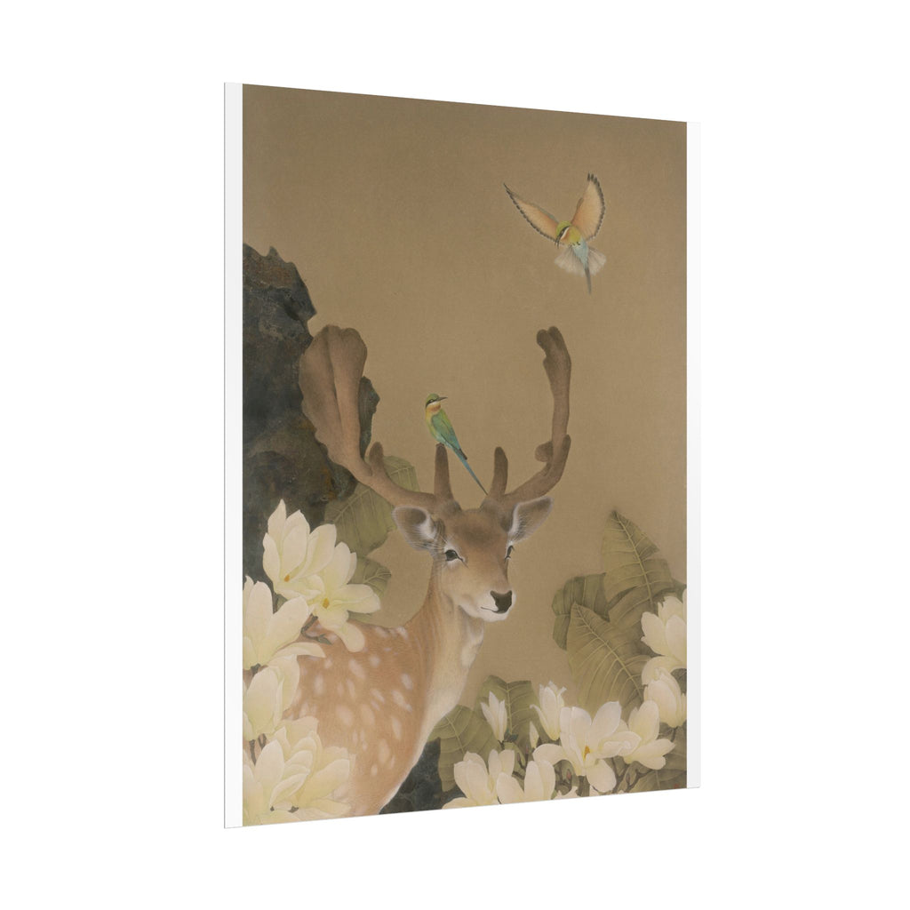 Deer and Eagle Art Poster, Cute Animal Decor, Christmas Wall Art, Kids Room Decoration, Gift for Animal Lovers