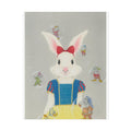 Snow White Rabbit  Art Poster, Cute Animal Decor, Christmas Wall Art, Kids Room Decoration, Gift for Animal Lovers