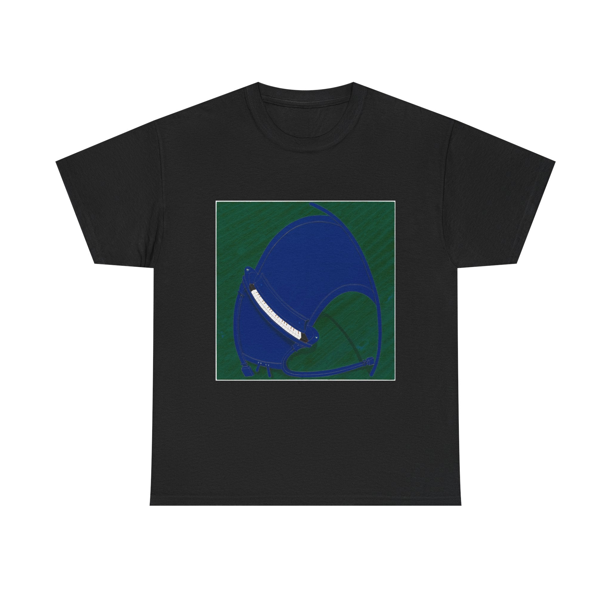 T-Shirt with Piano , Tropical Art Tee for Piano Lovers, Gift for Adventurers, Casual Everyday Wear, Summer Style