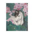 Horse in the Lotus Pond Art Poster, Cute Animal Decor, Christmas Wall Art, Kids Room Decoration, Gift for Animal Lovers