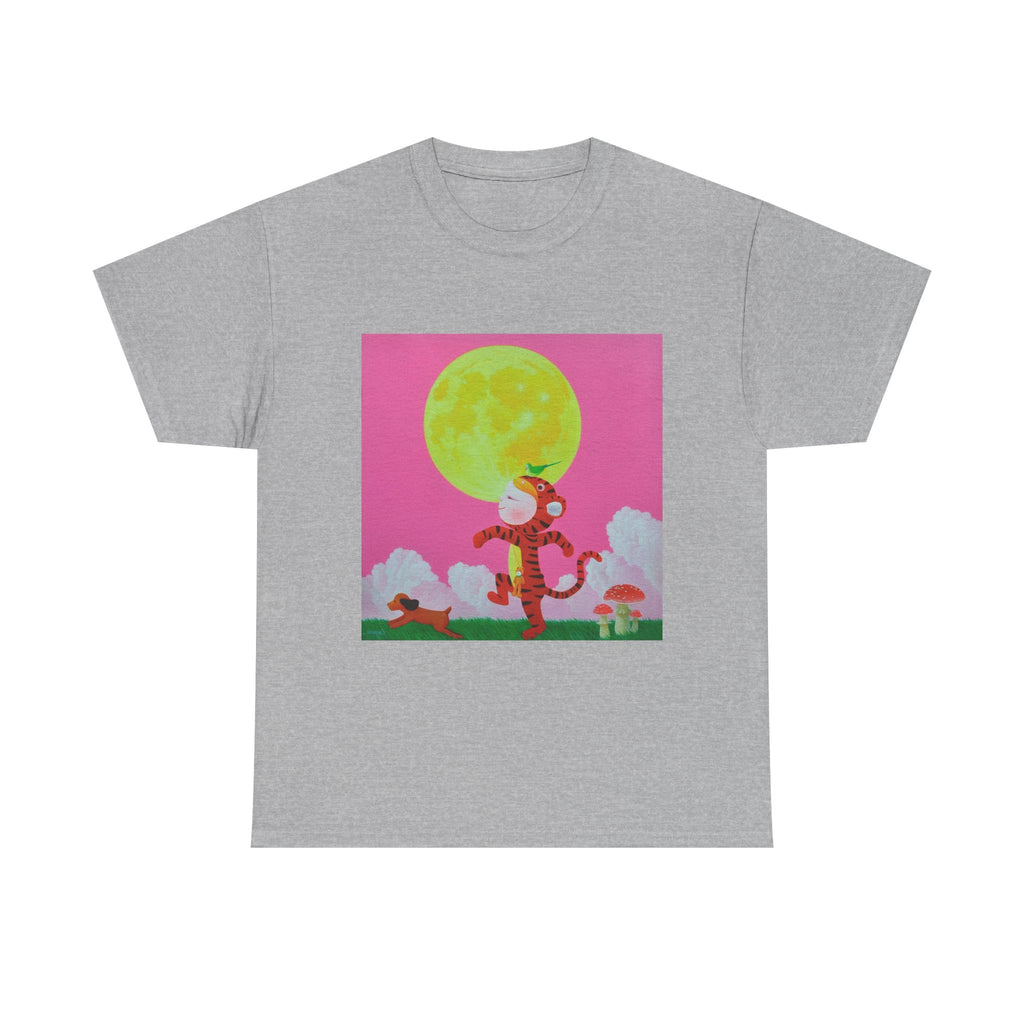 T-Shirt with Walking under the moonlight, Tropical Art Tee for Nature Lovers, Gift for Adventurers, Casual Everyday Wear, Summer Style