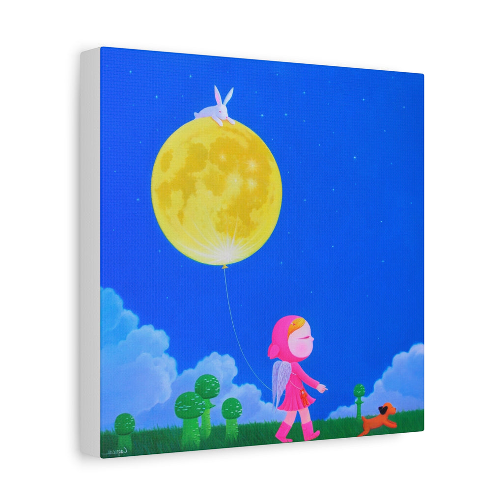Walking under the moonlight - Chinese Contemporary artist - Canvas Print - Artwork for kids