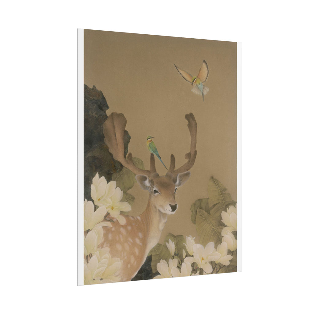 Deer and Eagle Art Poster, Cute Animal Decor, Christmas Wall Art, Kids Room Decoration, Gift for Animal Lovers