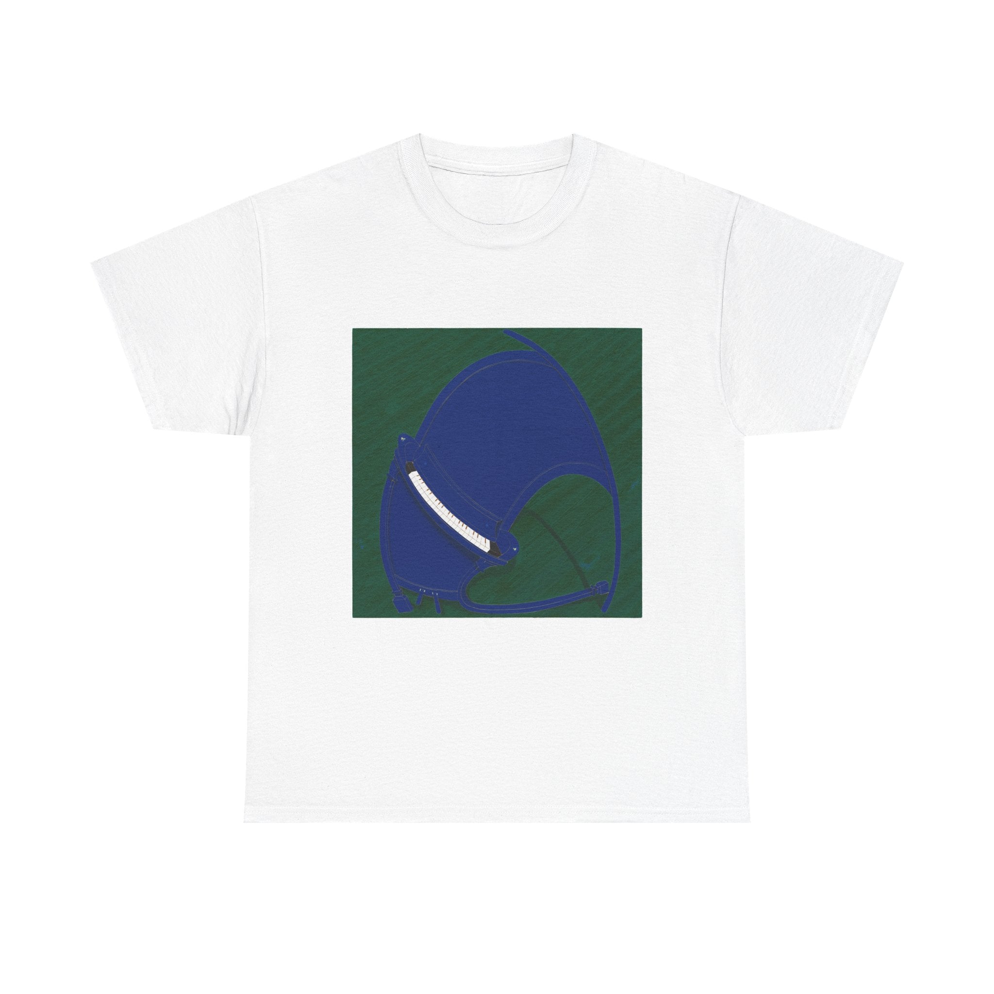 T-Shirt with Piano , Tropical Art Tee for Piano Lovers, Gift for Adventurers, Casual Everyday Wear, Summer Style